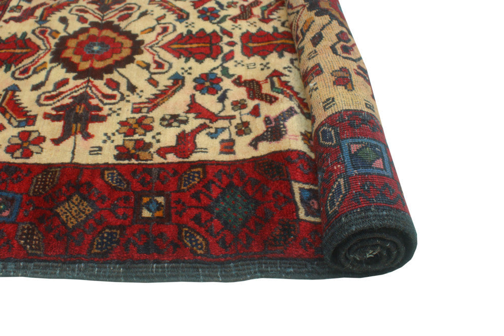 Fine Vintage Distressed Anuj Beige/Red Rug, 2'7x5'4