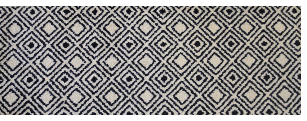 2' x 6' Black Diamond Washable Runner Rug