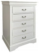 Benzara BM185686 Traditional Style Wood and Metal Chest with 5 Drawers, White