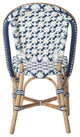 Sofie Rattan Bistro Side Chair, Star Weave, Green / Navy / White