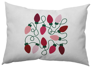 Christmas Lights Accent Pillow, Deep Pink, 14"x20"