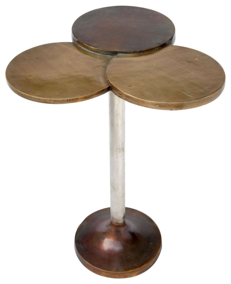 Sofa Side Table, Aluminum, Metal, Bronze, Antique Brass, Lounge Hospitality