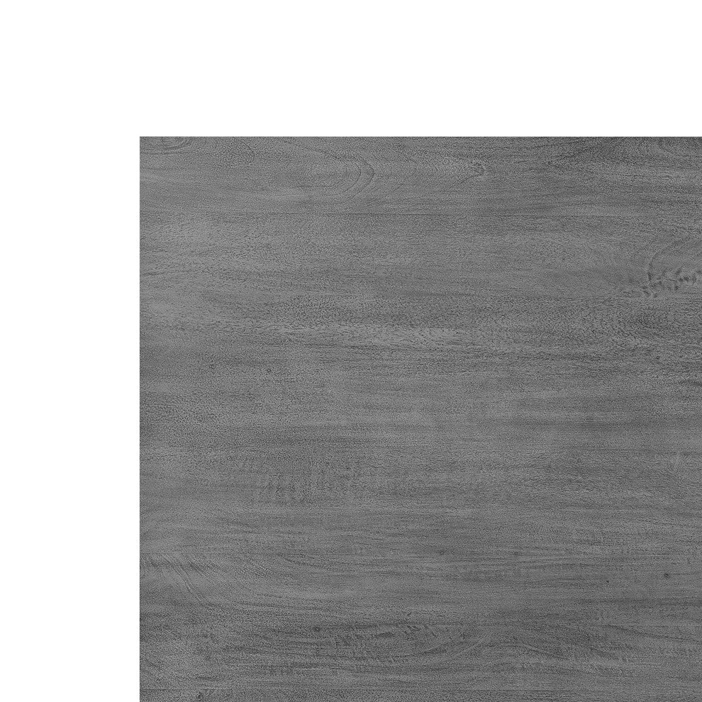 72" Dining Table Rectangular Mango Wood Top Metal Interlocked Base Brown Gray