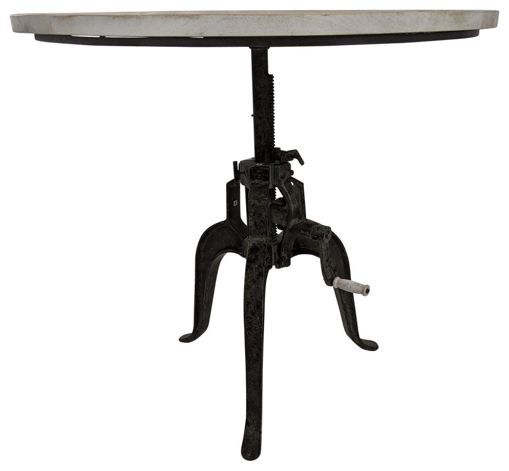 Bentley Adj Crank Table, Natural Drftwd/Aged Iron