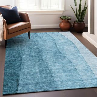 Premium Machine Washable Mayfield AMF690 Teal 3' x 5' Rug