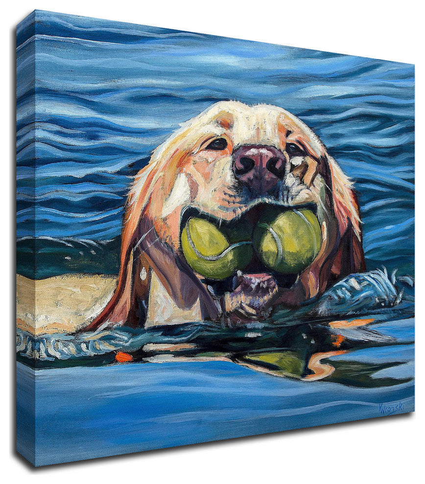 Fetch by Kathryn Wronski, Print on Canvas, 16"x16"