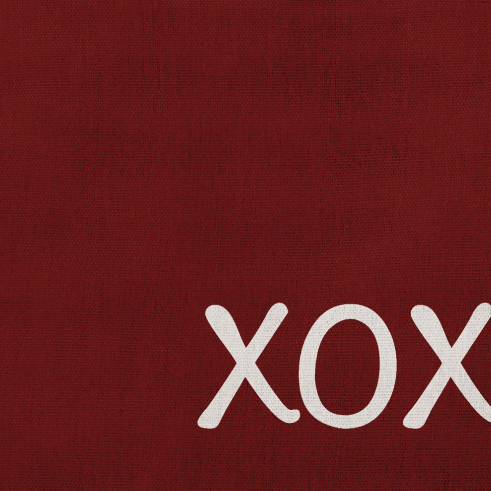 XOXO Valentines Decorative Throw Pillow, Maroon, 18"x18"