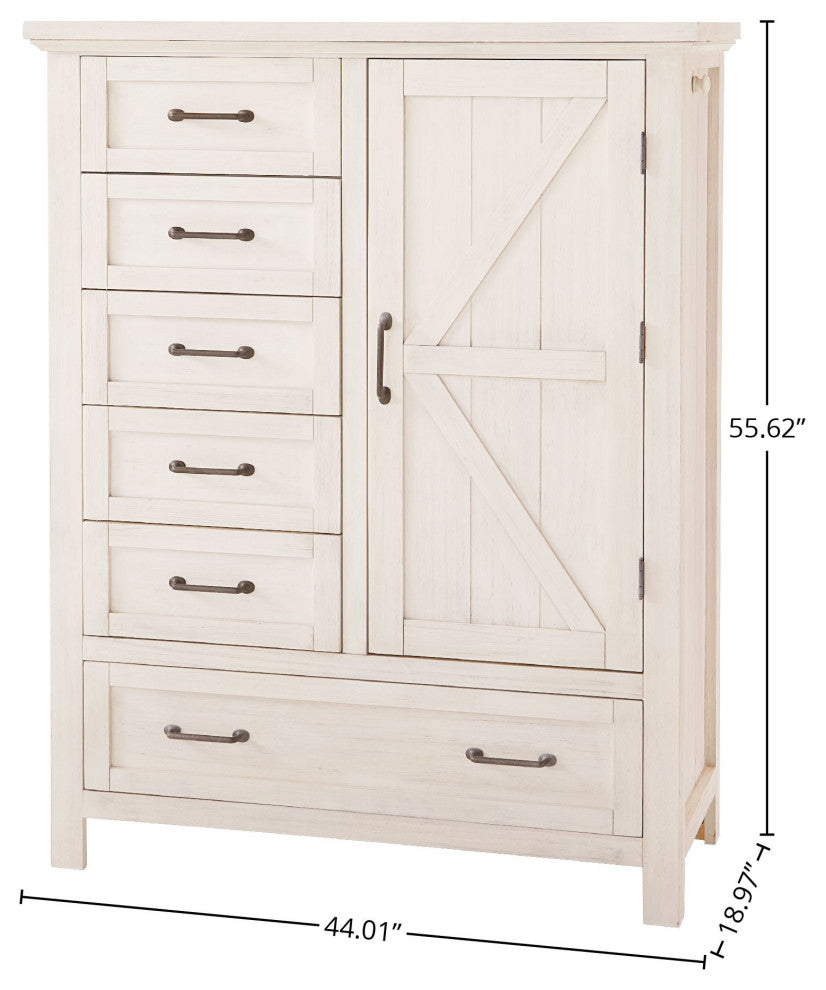 Westfield Wood Chifforobe, Brushed White