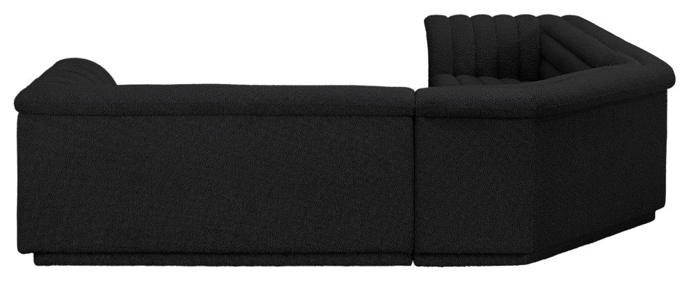 Cascade Upholstered Modular Sofa, Black, Boucle Fabric, Corner Sectional
