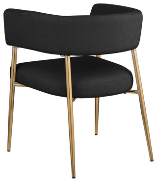 Creston Durable Linen Textured Fabric Upholstered Dining Chair, Black