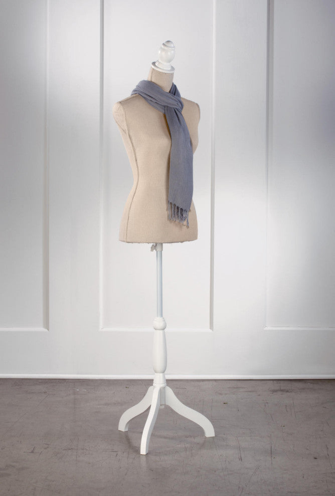 Cream Linen Female Mannequin with Adjustable Stand