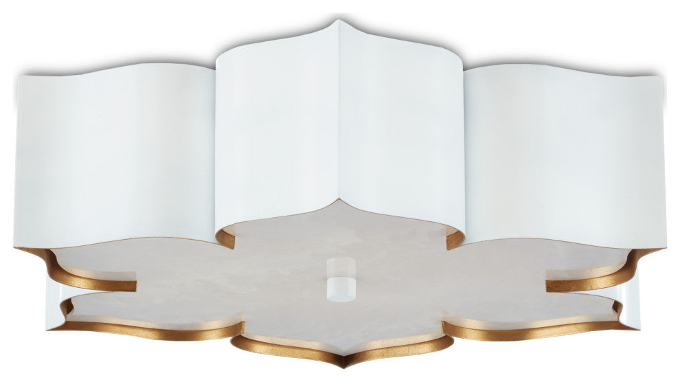 Grand Lotus Flush Mount, White