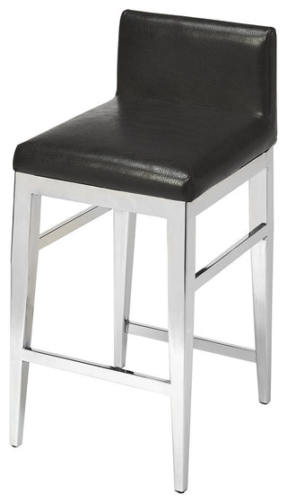 Butler Kelsey Stainless Steel Faux Leather Counter Stool