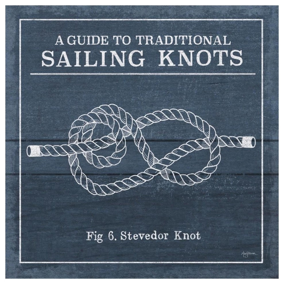 "Vintage Sailing Knots VI" Digital Paper Print by Mary Urban, 38"x38"