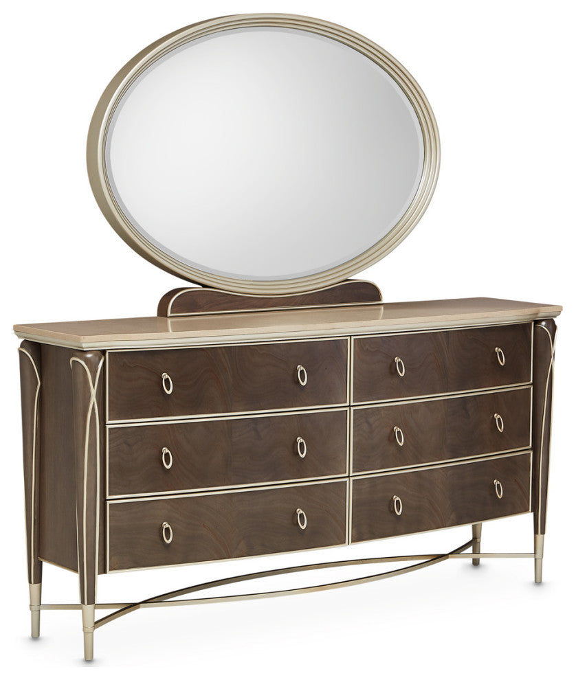 AICO Furniture Villa Cherie 7 Piece Queen Bedroom Set