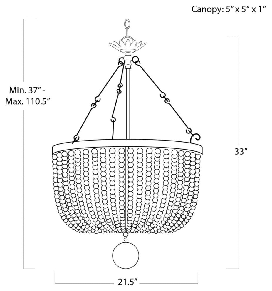 Fabian Wood Bead Chandelier
