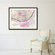 Cincinnati Vintage Antique Map Wall Art, 28"x37"