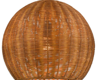 1 Light 16" Natural Rattan Dome Pendant