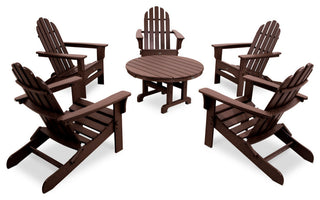 Cape Cod 6-Piece Folding Adirondack Conversation Set, Vintage Lantern