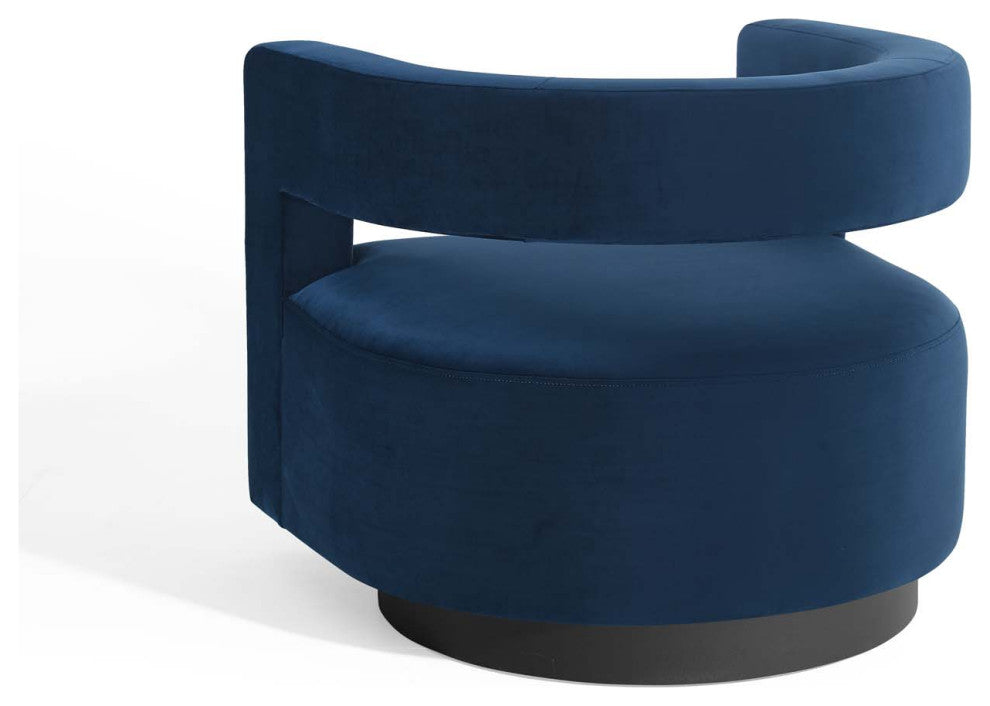 Armchair Accent Chair, Velvet, Dark Blue, Modern, Living Lounge Hospitality