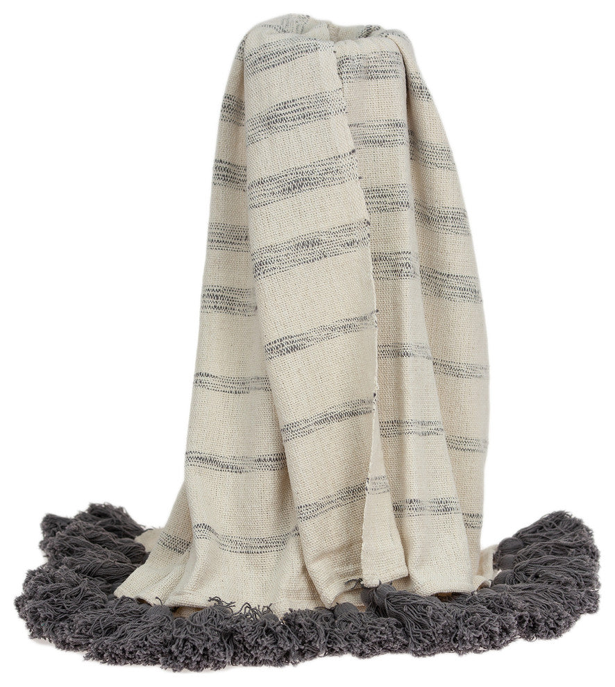 Seema Transitional Multicolored Handloomed 52"x67" Cotton Throw