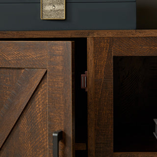 Gewnee Farmhouse TV Media Stand, Espresso