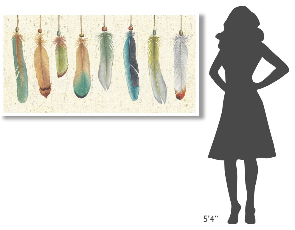 "Feather Tales VIII" Digital Paper Print by Daphne Brissonnet, 62"x32"