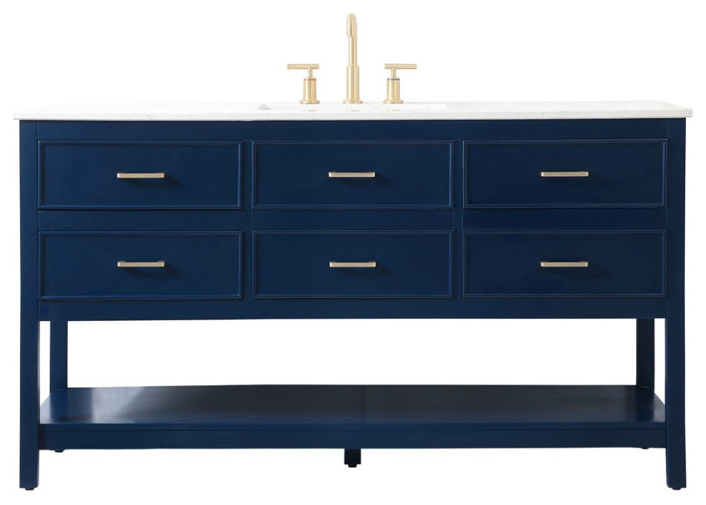 Home Living 60" Single Bathroom Vanity, Blue