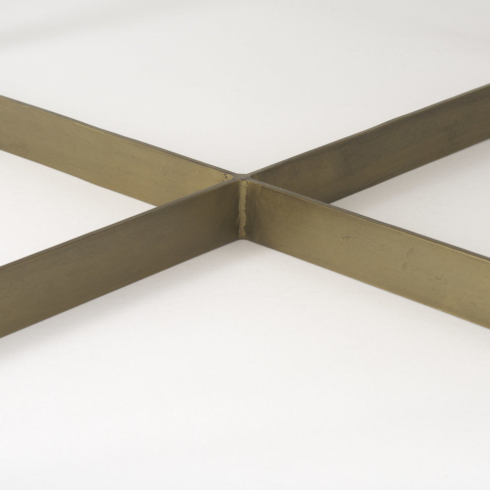 Light Brown Wood and Metal Coffee Table