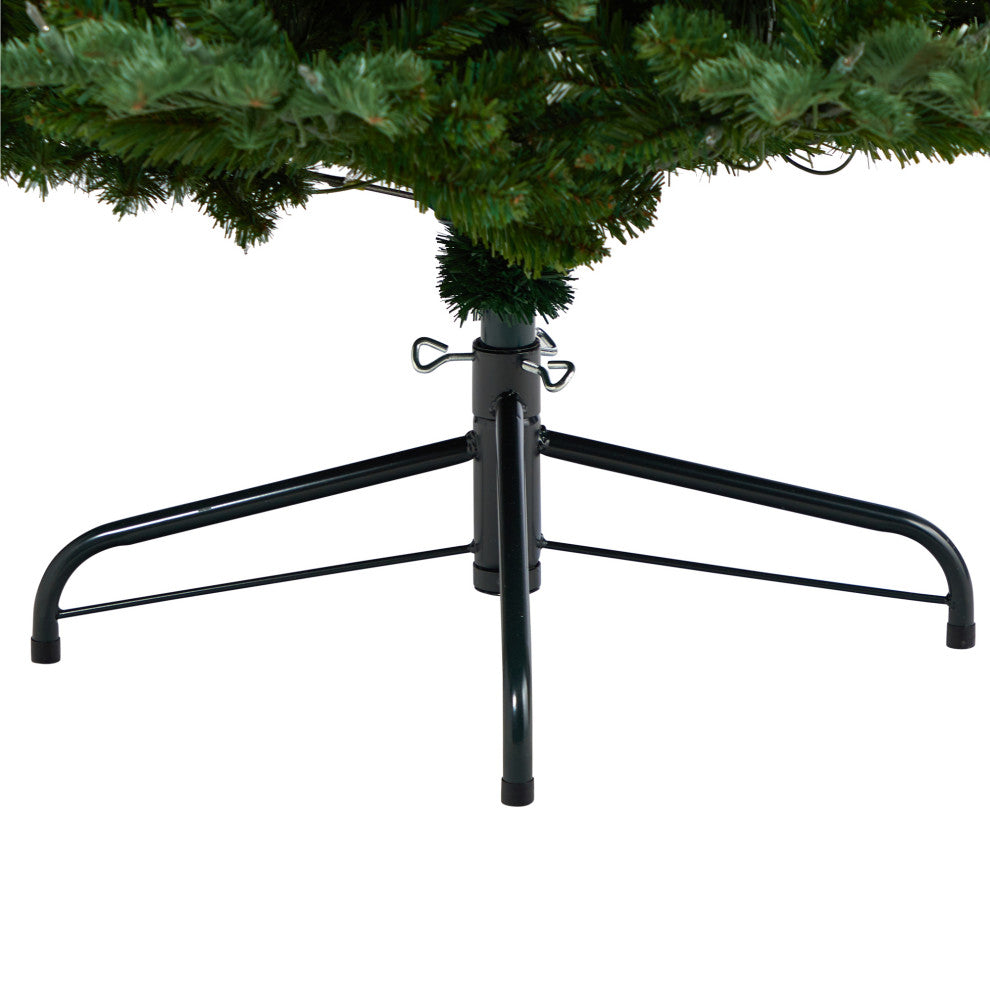 8' South Carolina Fir Faux Xmas Tree W/650 Clear Lights & 2598 Bendable Branches