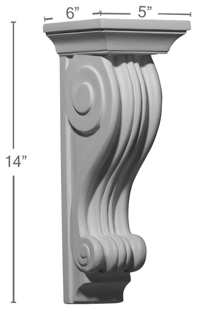 5"W x 6"D x 14"H Salem Corbel
