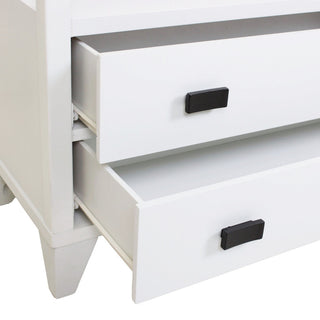 East at Main Wooden 2-Drawer Side Table with Shelf, White