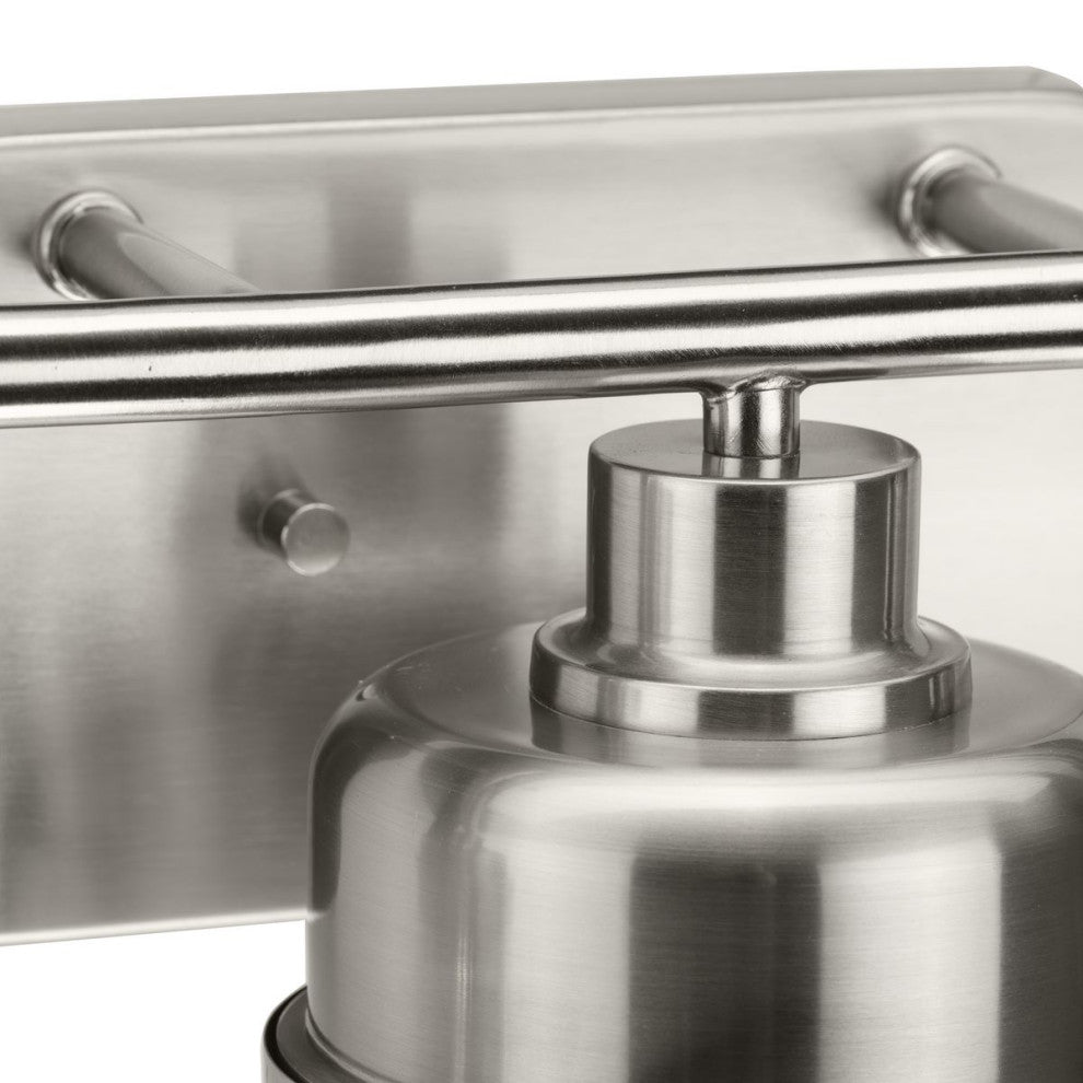 Beckner Collection 3-Light Brushed Nickel Clear Glass Bath Light