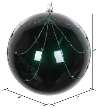 Vickerman 6" Sea Blue Candy Glit Curtain Orn 3/Bg