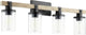 Alpine 4-Light Vanity Fixture, Noir With Driftwood finish