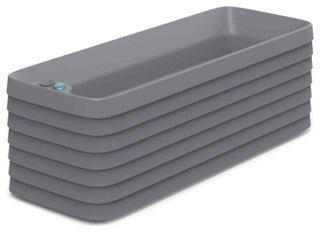 TruDrop Slat Medium Self Watering Windowbox, 35"x13"x12"H, Slate