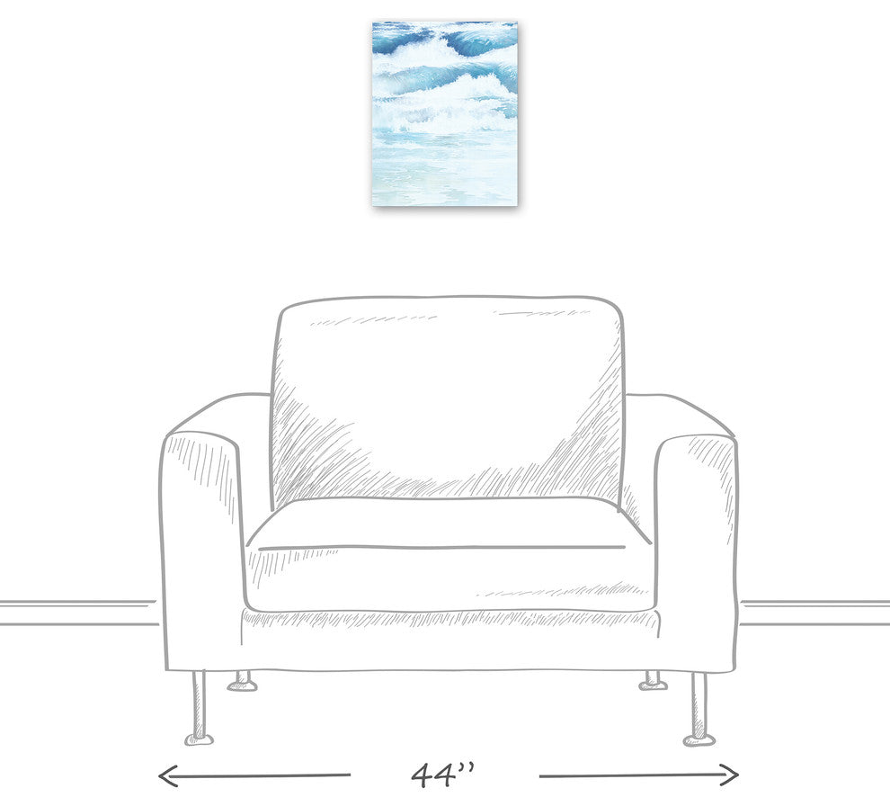 Crashing Open Waves 11x14 Canvas Wall Art