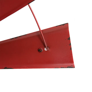 32"L Galvanized Farmhouse Half Wind Spinner Wall Decor, Red