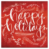 Red Happy Holidays Canvas Wall Art, 30"x30"