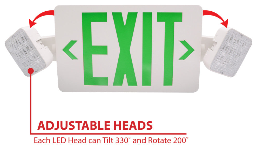 ECL3 Self-Diagnostic LED Emergency Exit Sign, Green Lettering