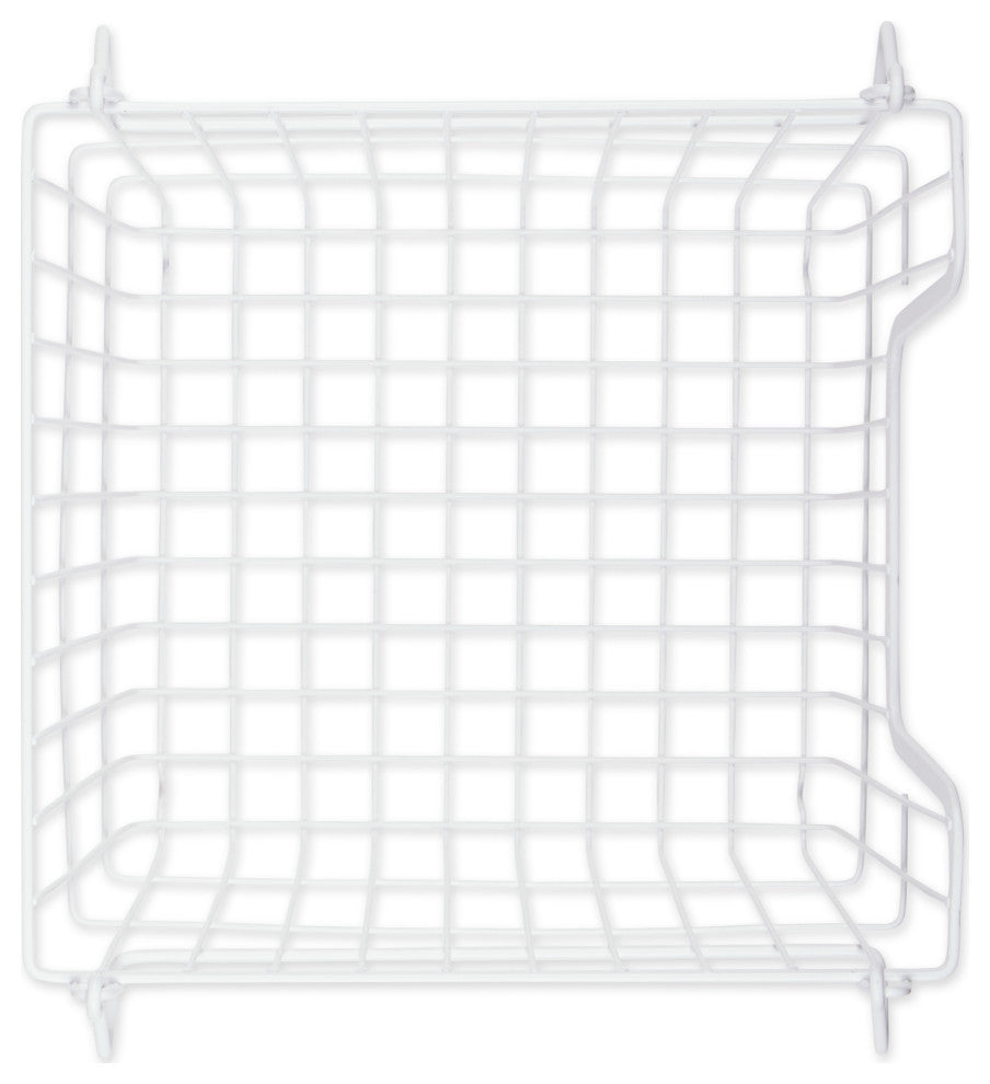 Metal Basket, White Square Small 11x11x6