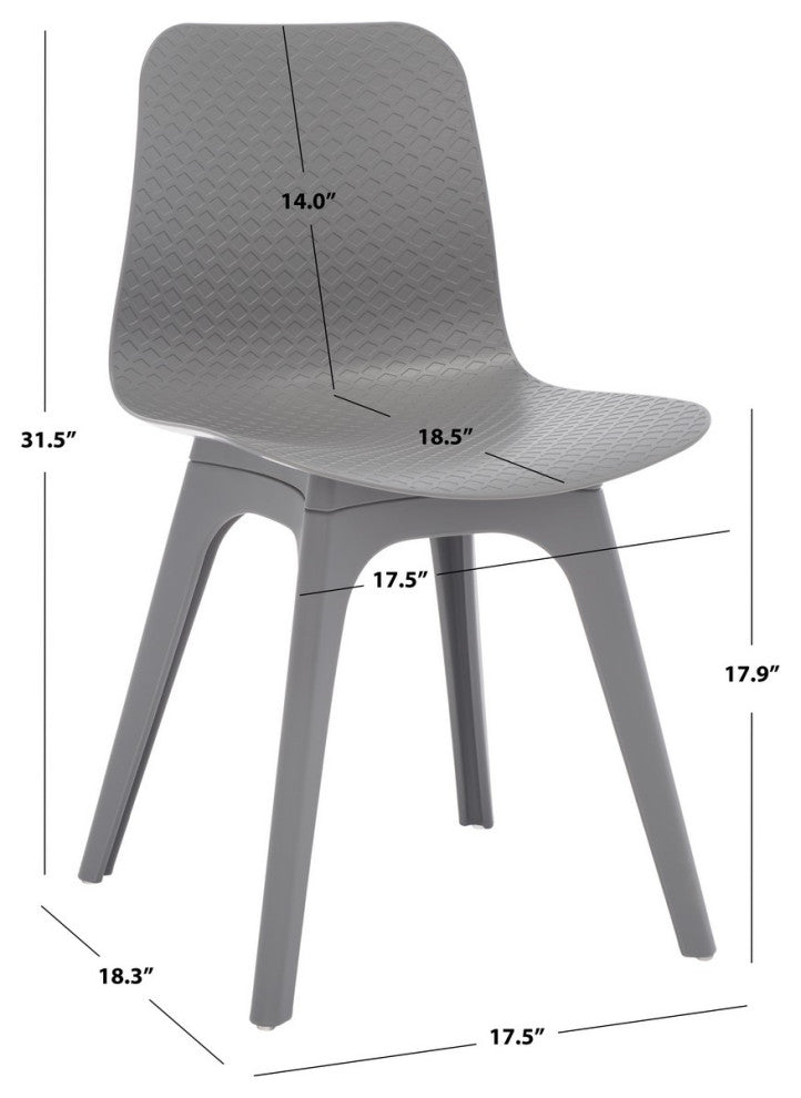 Safavieh Couture Damiano Molded Plastic Dining Chair, Grey