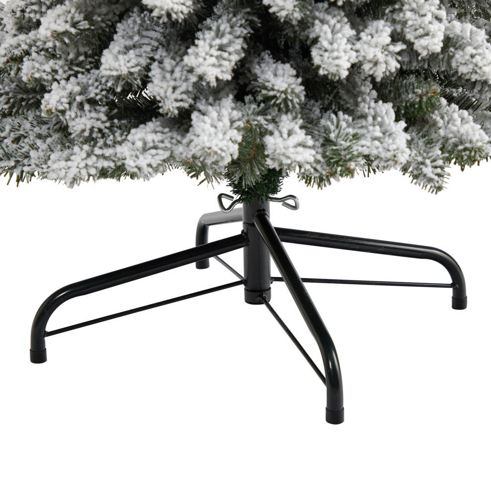 7' Flocked Pencil Artificial Christmas Tree With 574 Bendable Branches