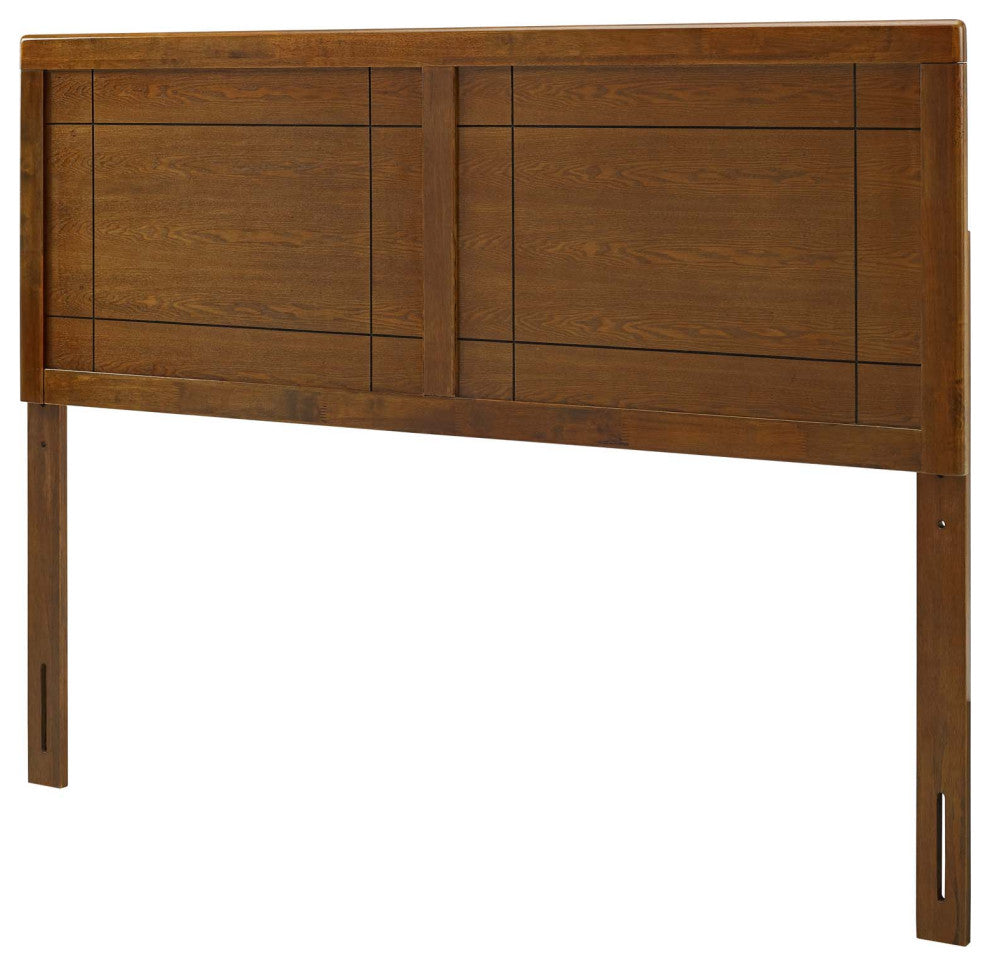 Headboard, King Size, Wood, Brown Walnut, Modern Mid-Century, Bedroom Master