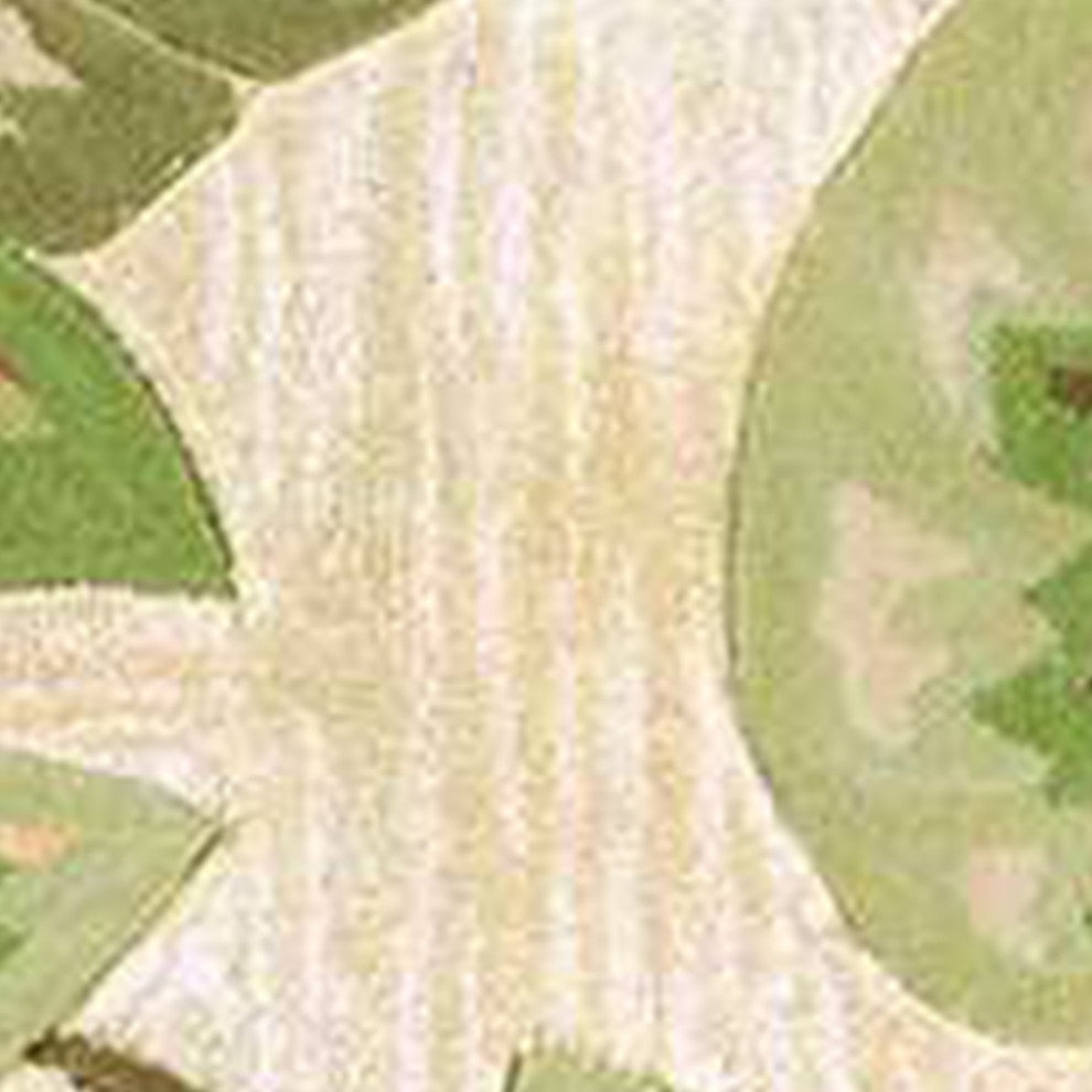 HomeRoots 7' Round Wool Beige Area Rug