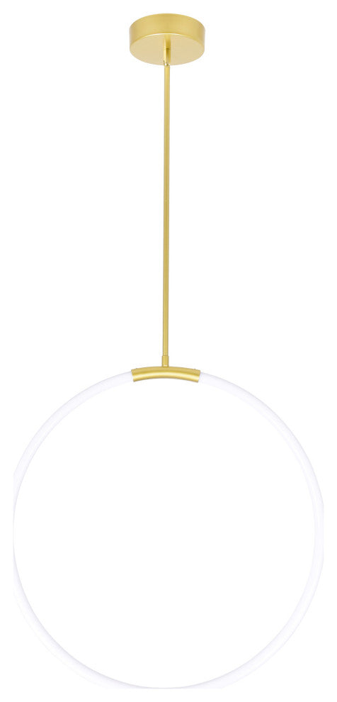 Hoops 1 Light LED Chandelier With Satin Gold Finish