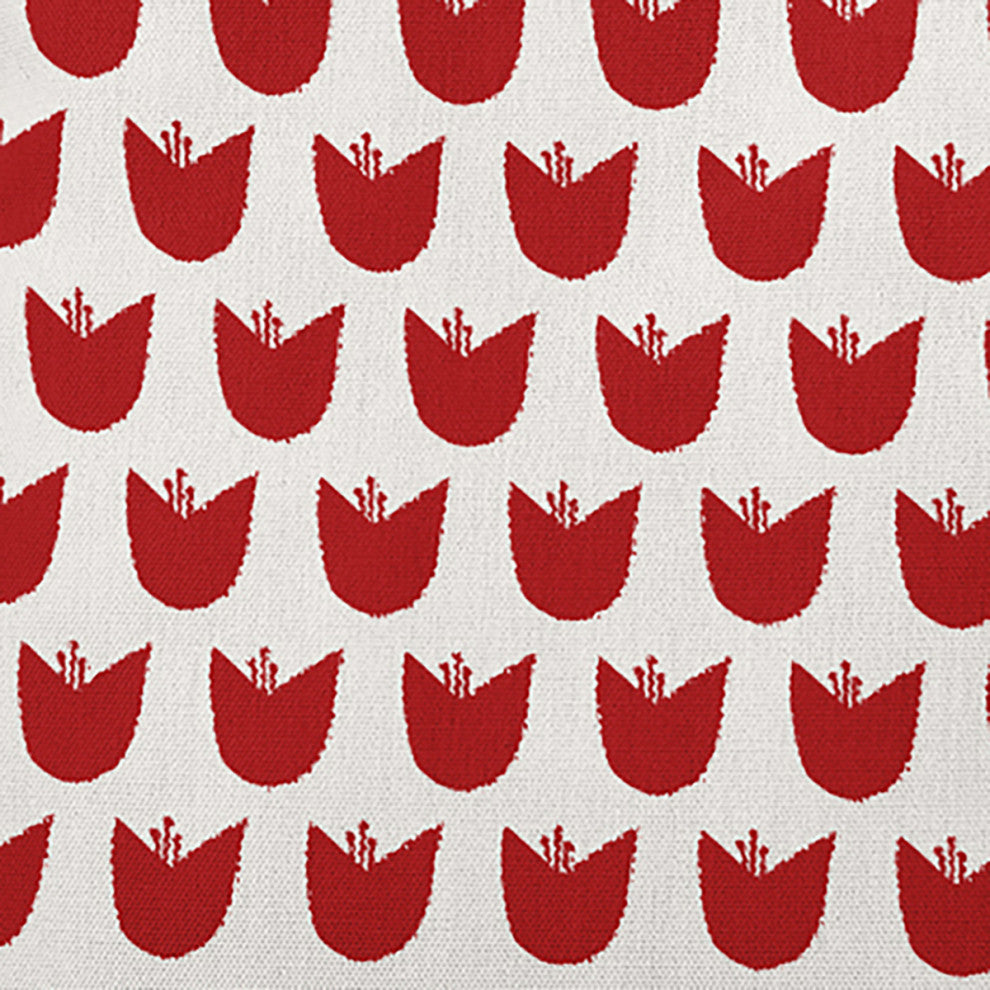 20" x 20" Simple Tulip Design Decorative Indoor Pillow, Red
