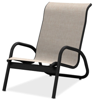 Gardenella Sling Stacking Poolside Chair, Textured Black, Natural