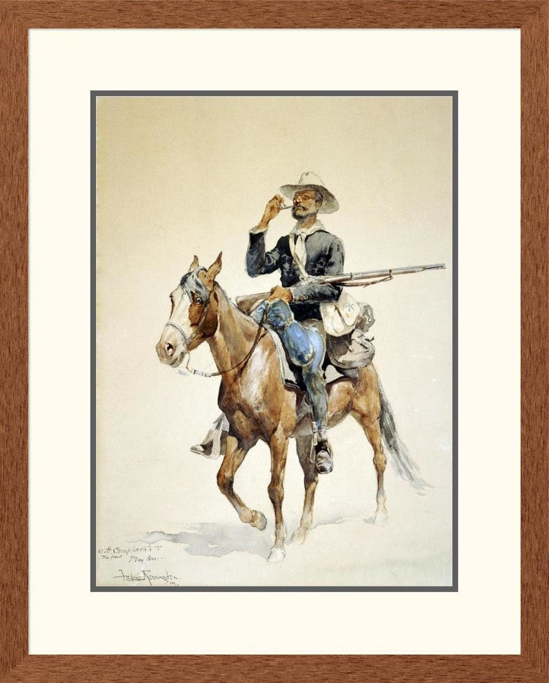 "A Mounted Infantryman" Framed Digital Print by Frederic Remington, 25x31"