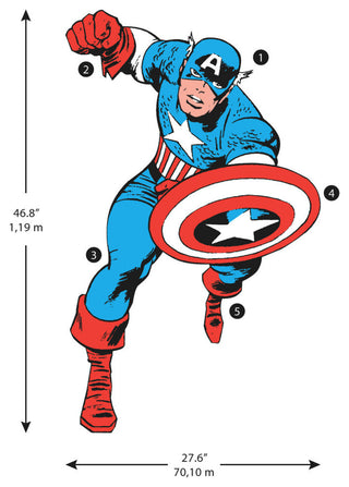 Marvel Classic Captain America Comic Peel and Stick Giant Wall Decal